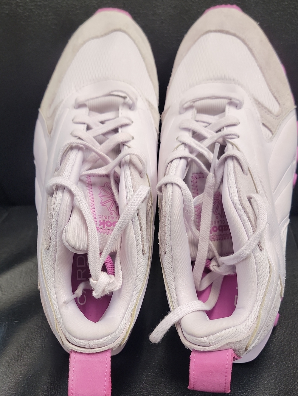 Reebok Women's Pale Pink and White Athletic Sneakers